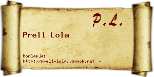 Prell Lola névjegykártya